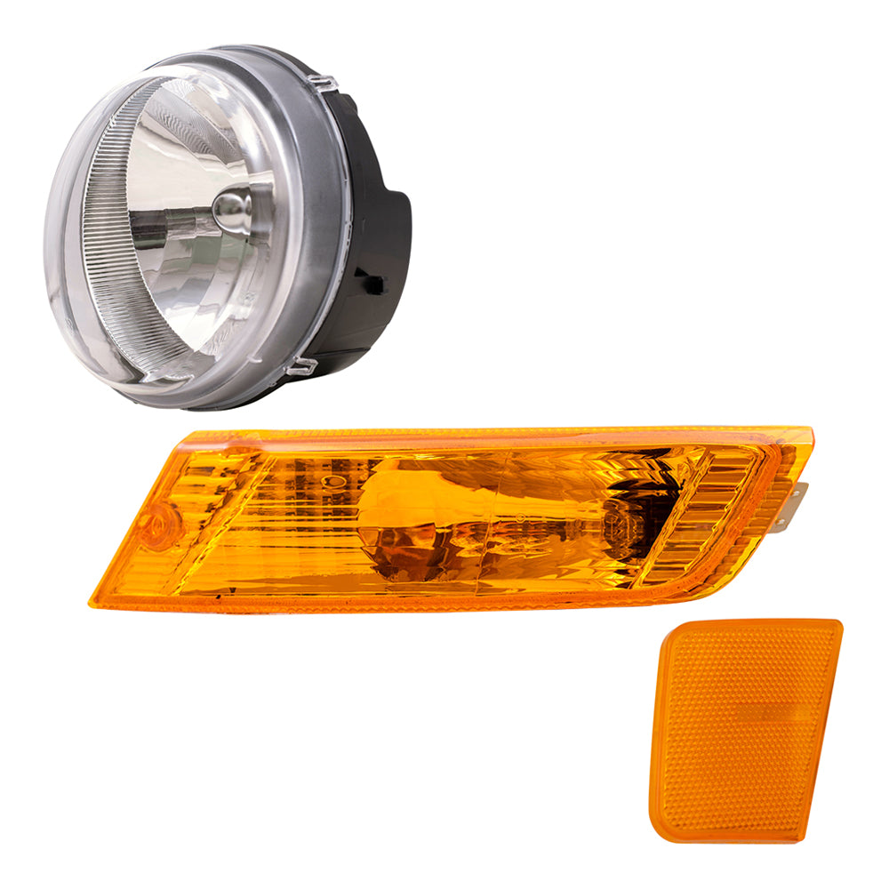 Brock Replacement Headlights with Park Signal and Side Marker Lights Compatible with 2005 2006 2007 Liberty