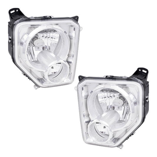 Headlight for 2008-2012 Liberty w/ Fog Light Chrome Bezel 55157339AE Set