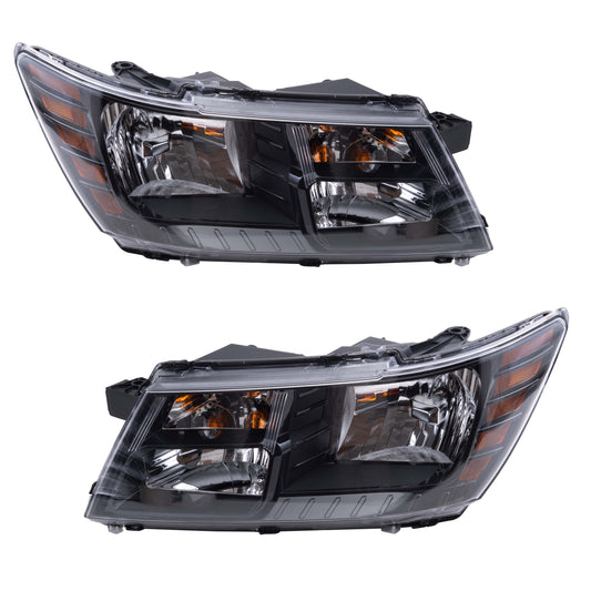 Headlight for 2014-2020 Journey w/ Black Trim 68200085AC Set