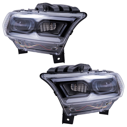 Headlight for 2021-2023 Durango LED w/ LED Signal Automatic High Beam Blk Trim 68433783AE Set