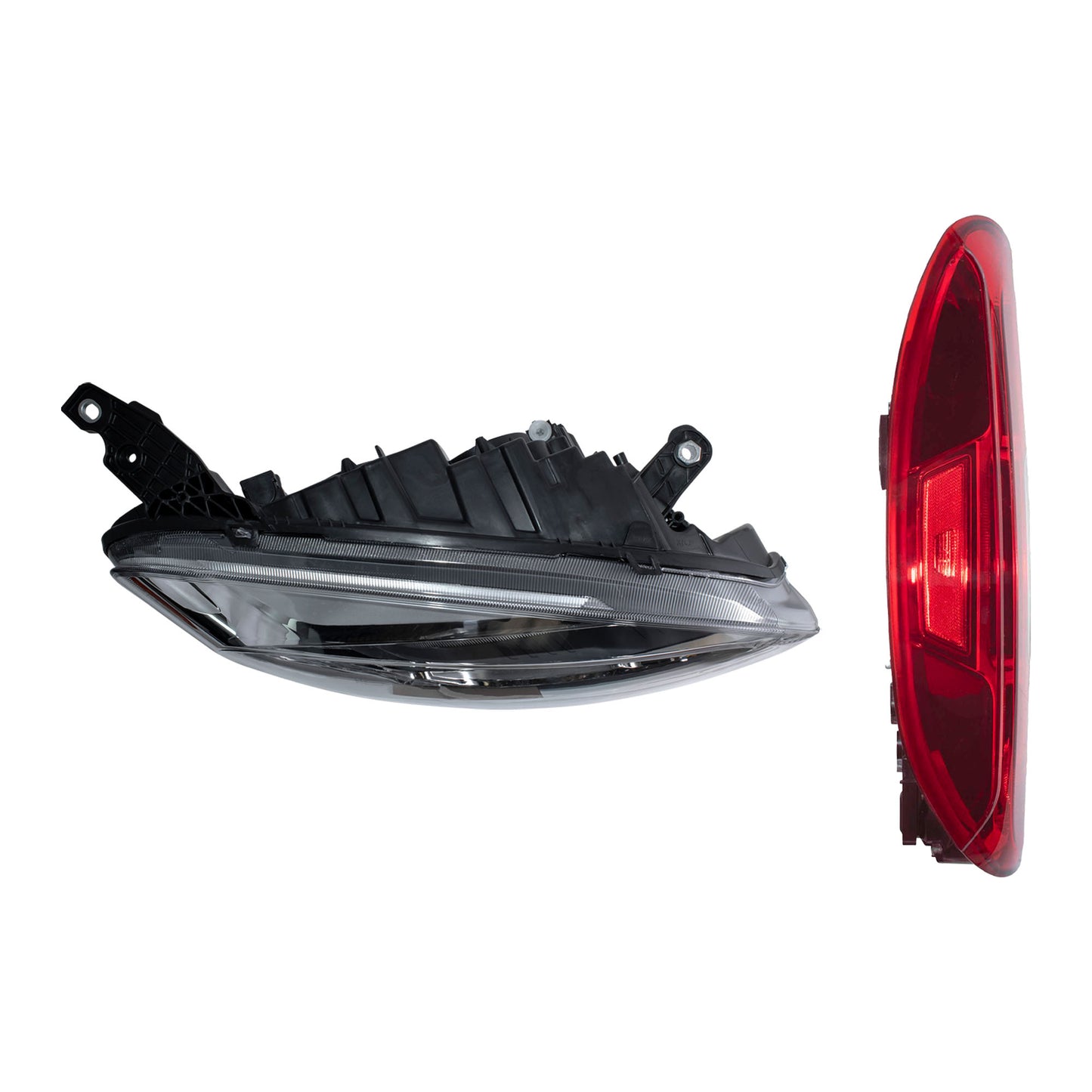 Brock 2221-0153LRC4 Driver Side Left Passenger Side Right Halogen Combination Headlights & Tail Lights 4 Piece Set Compatible with 2015-2022 Ram ProMaster City