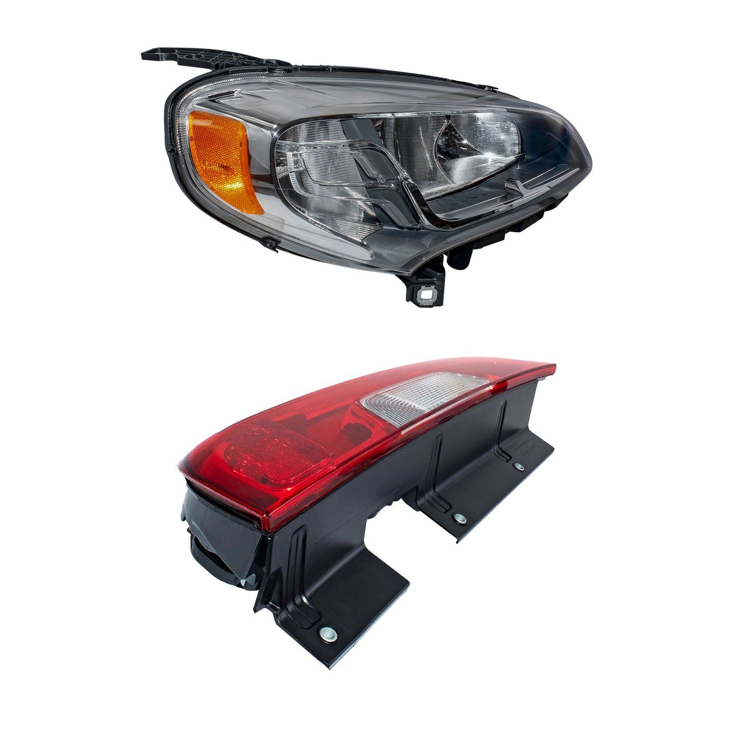 Brock 2221-0153LRC4 Driver Side Left Passenger Side Right Halogen Combination Headlights & Tail Lights 4 Piece Set Compatible with 2015-2022 Ram ProMaster City
