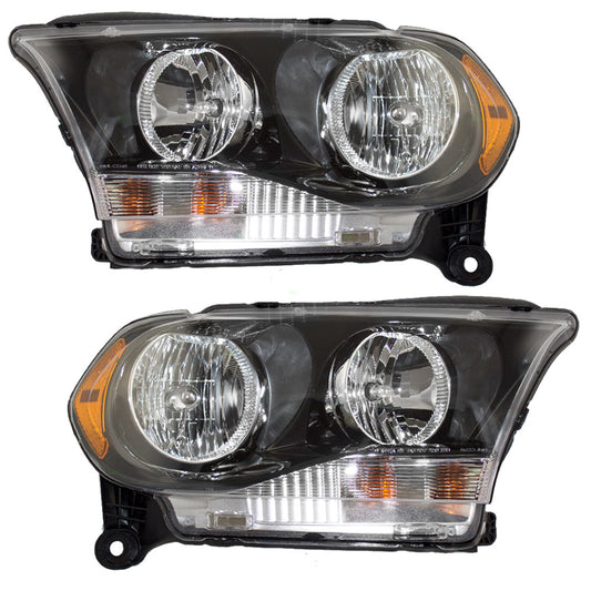 Headlight for 2011-2013 Durango w/ Black Bezel 68084077AC Set