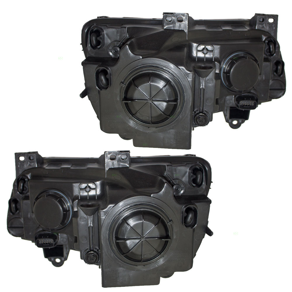 Brock Replacement Set Driver and Passenger Halogen Headlights with Black Bezel Compatible with 2011-2014 300 68085417AF 68085416AF