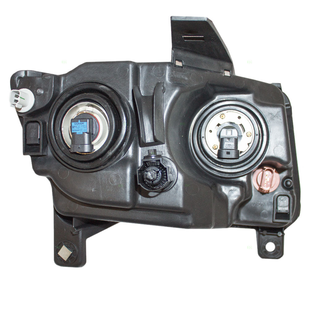 Brock Replacement Driver Halogen Combination Headlight with Black Trim Compatible with 2013-2017 Compass 68171215AB