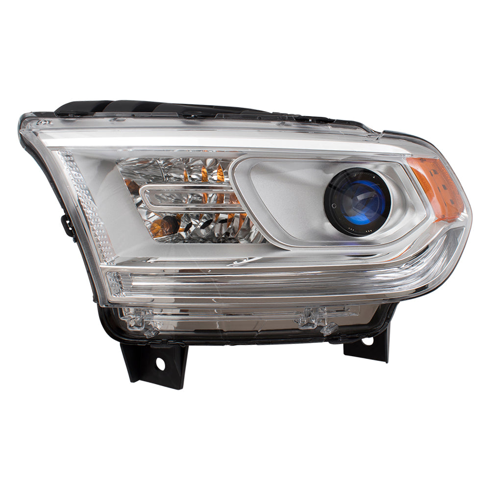 Headlight for 2014-2015 Durango Chrome Trim w/o LED Daytime Running Lamps 68188731AI Left CH2502256