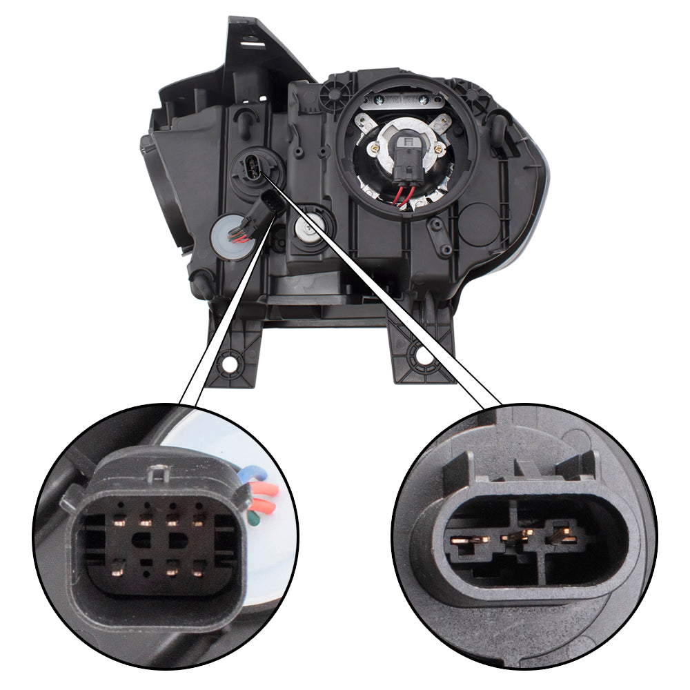 Brock Replacement Set Driver and Passenger Halogen Combination Headlights Chrome Trim Compatible with 2014-2015 Durango 68188731AF 68188730AF