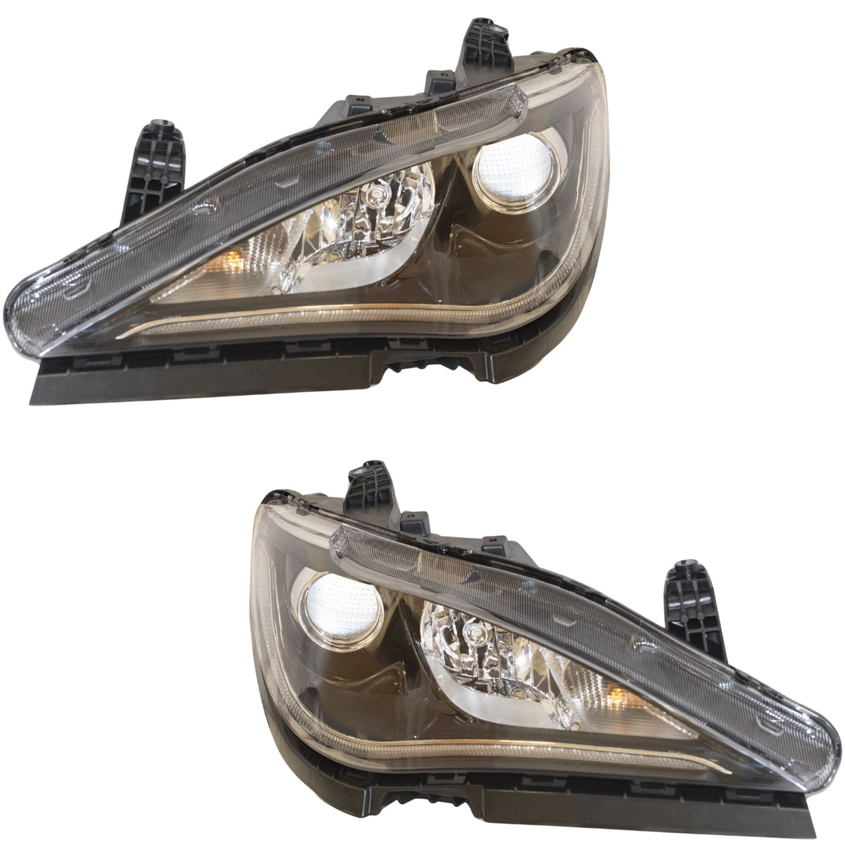 Headlight for 2017-2020 Pacifica Quad w/ Chrome Bezel w/o DRL for 2020 Voyager 68228947AI Set CH2518153