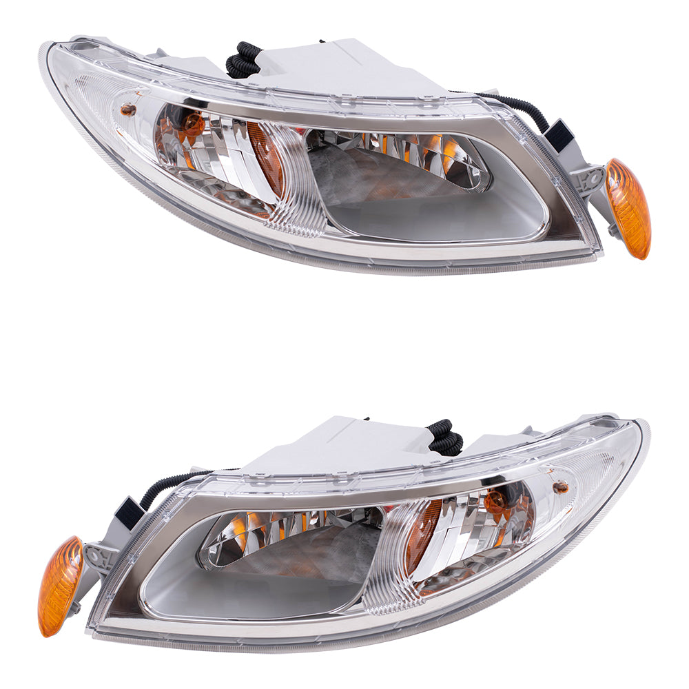 Brock Replacement Drivers and Passengers Halogen Headlights and Marker Lights Compatible with 2008-2018 Durastar and Transtar
