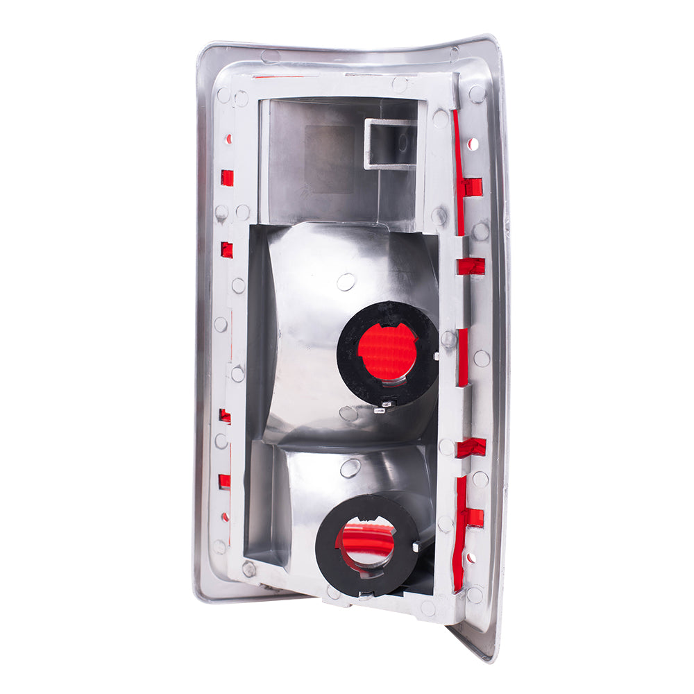Brock Replacement Driver Taillight with Chrome Bezel Compatible with 1988-1992 Dakota Pickup Truck 4482577