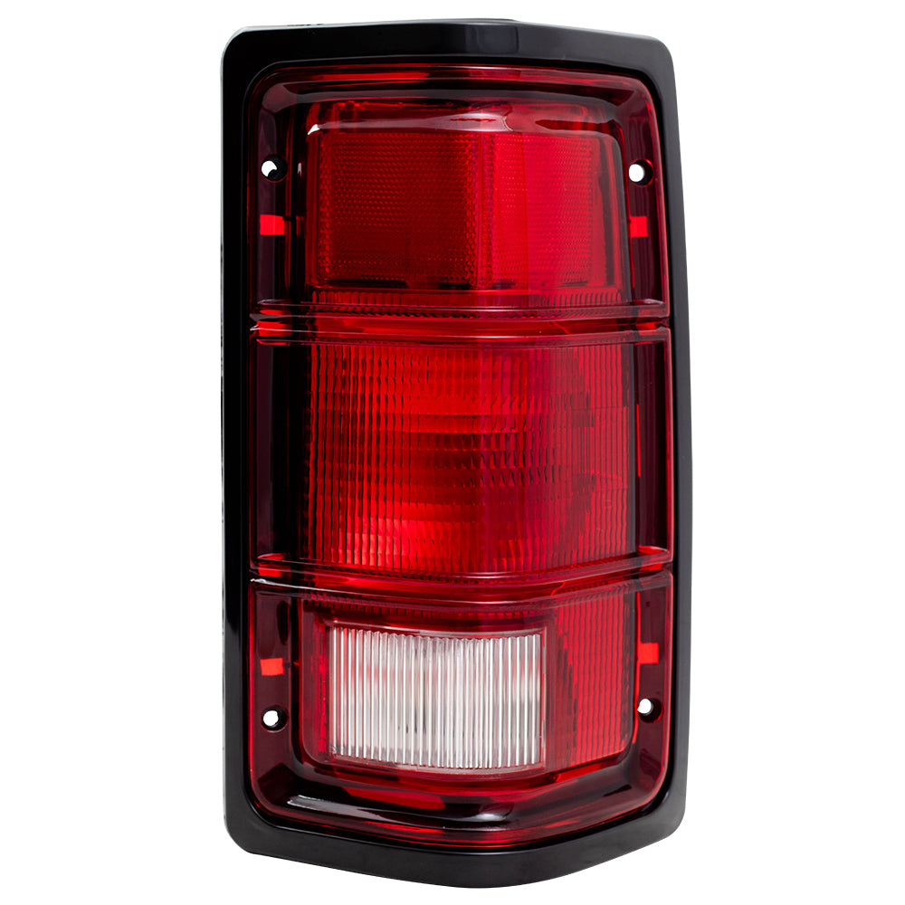 Brock Replacement Passenger Taillight with Black Bezel Compatible with 1981-1993 Pickup Truck SUV 55076438