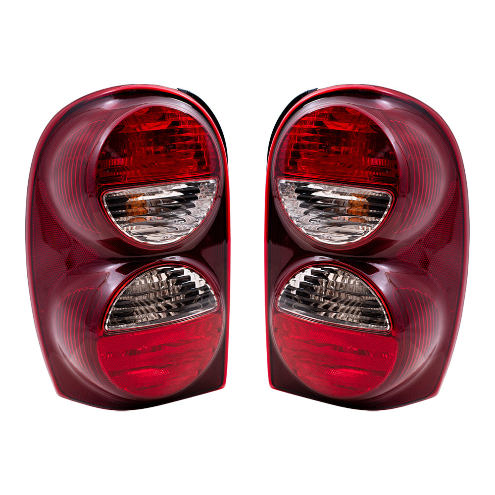 Brock Replacement Set Driver and Passenger Tail Lights Compatible with 2005-2007 Liberty 55157061AC 55157060AD