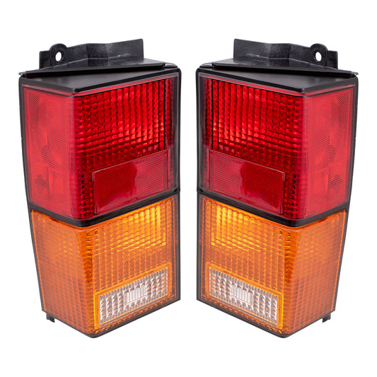 Brock Replacement Set Driver and Passenger Tail Lights Compatible with 1984-1996 Cherokee 4720501 4720500