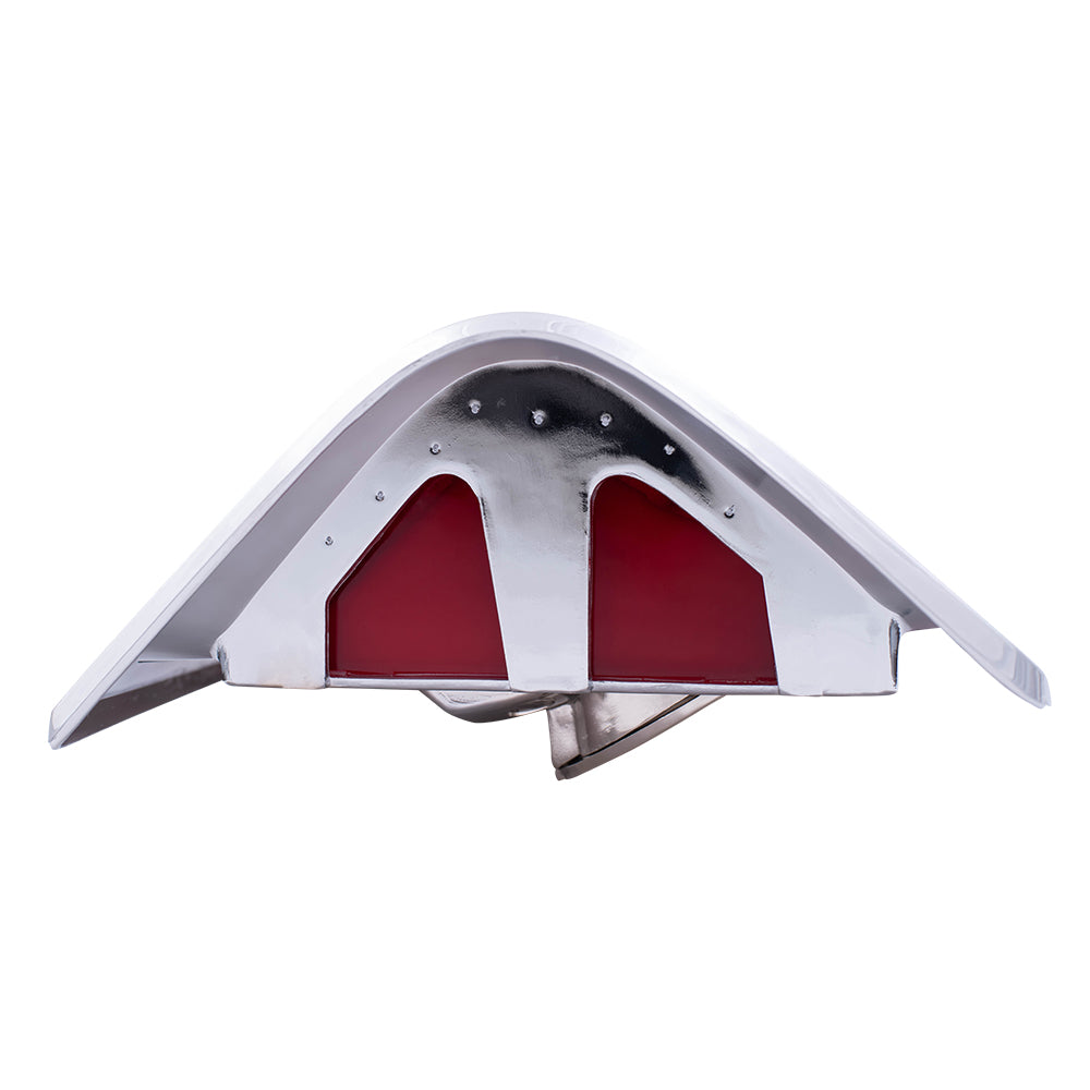 Brock Replacement Set Driver and Passenger Tail Lights Red Trim with Chrome Housing Compatible with 1981-1993 Pickup Truck charger 55054795 55054794