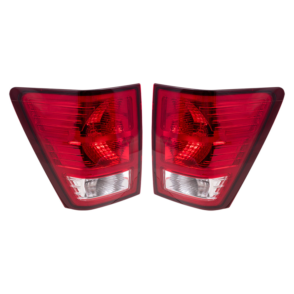 Brock Replacement Set Driver and Passenger Tail Lights Compatible with 2007-2010 Grand Cherokee 55079013AC 55079012AC