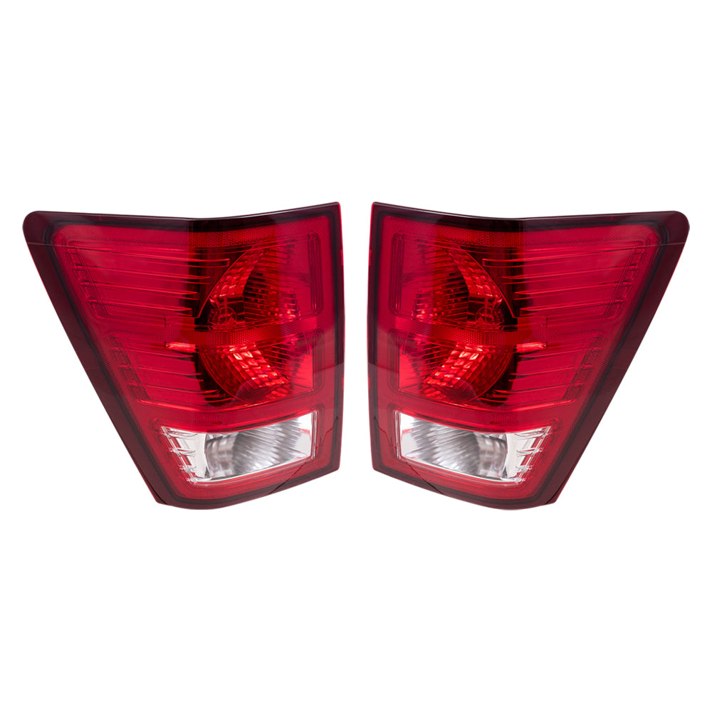 Brock Replacement Set Driver and Passenger Tail Lights Compatible with 2007-2010 Grand Cherokee 55079013AC 55079012AC