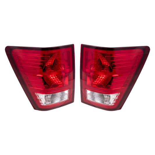 Brock Replacement Set Driver and Passenger Tail Lights Compatible with 2007-2010 Grand Cherokee 55079013AC 55079012AC