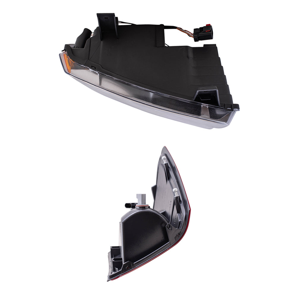 Brock Replacement Driver and Passenger Side Halogen Combination Headlight Assemblies and Tail Light Assemblies 4 Piece Set Compatible with 2007 Grand Cherokee