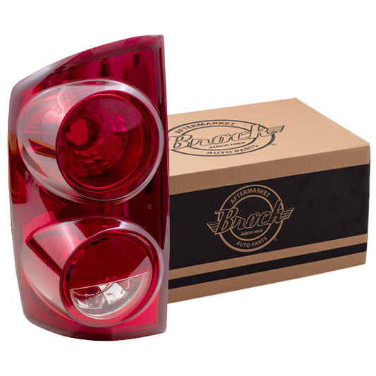 Brock Aftermarket Replacement 2007-2009 Ram Driver Left Tail Light Unit Compatible With 55277303AC