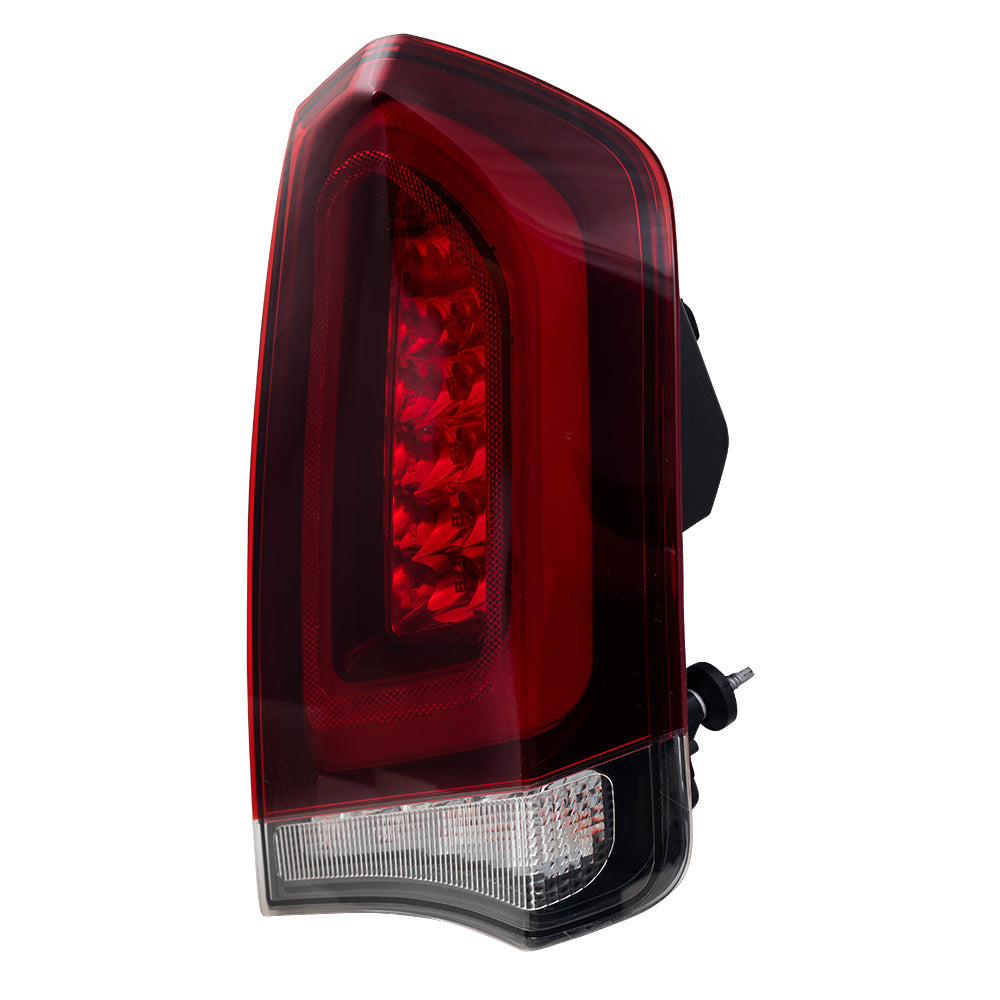 Brock Replacement Set Driver and Passenger Tail Lights with Black Trim Compatible with 2015-2019 300