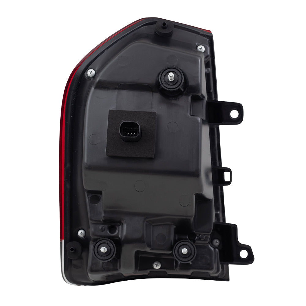 Brock Replacement Set Driver and Passenger Tail Lights with Black Trim Compatible with 2015-2019 300