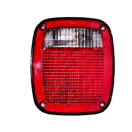 Brock Replacement Passenger Tail Light Lens with Square Connector Compatible with 1998-2006 Wrangler 56018648AD