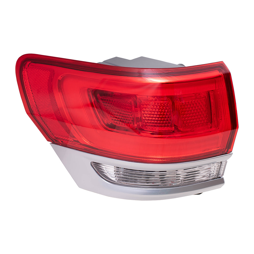 Brock Replacement Driver Side Tail Light Assembly with Platinum Insert Body Mounted Panel Compatible with 2014-2020 Grand Cherokee