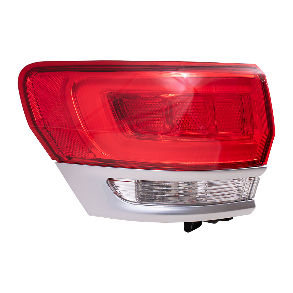 Brock Replacement Driver Side Tail Light Assembly with Platinum Insert Body Mounted Panel Compatible with 2014-2020 Grand Cherokee