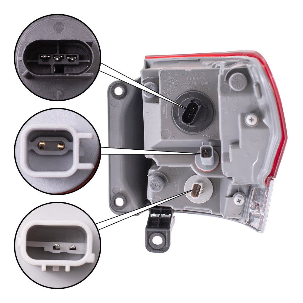Brock Replacement Driver Side Tail Light Assembly with Platinum Insert Body Mounted Panel Compatible with 2014-2020 Grand Cherokee