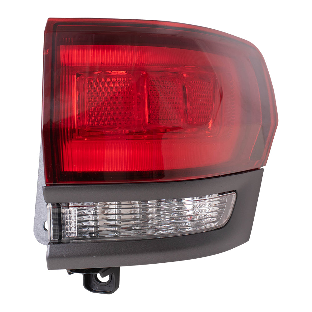 Brock Replacement Driver and Passenger Side Tail Light Assembly with Granite Bezel without Platinum Insert Body Mounted Set Compatible with 14-20 Grand Cherokee