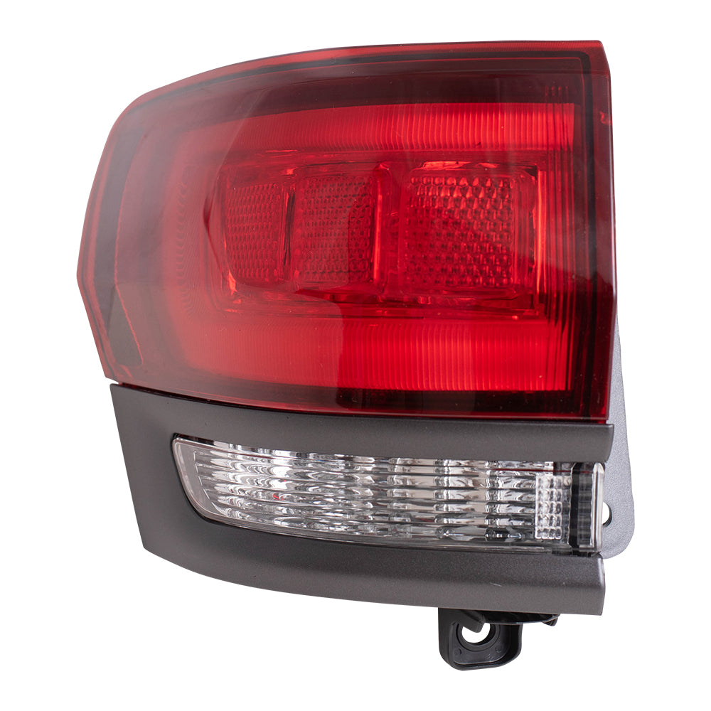 Brock Replacement Driver Side Tail Light Assembly with Granite Bezel without Platinum Insert Body Mounted Compatible with 14-20 Grand Cherokee