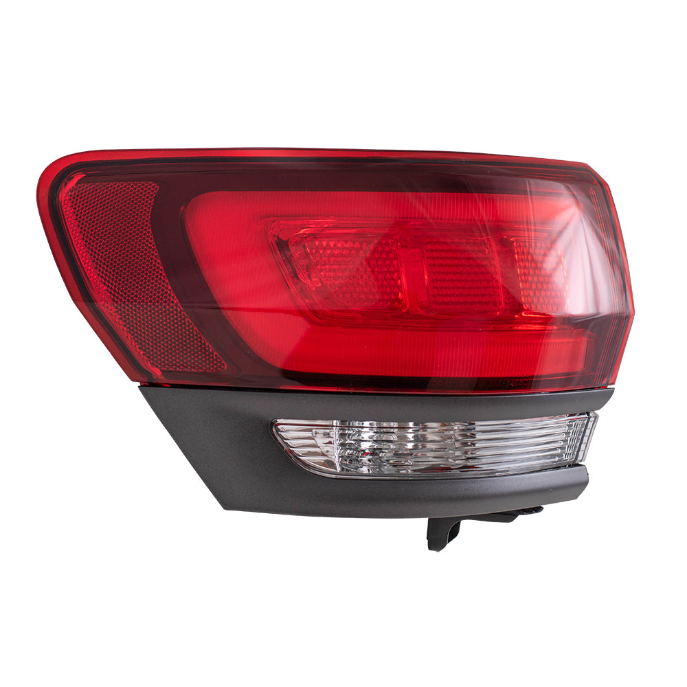 Brock Replacement Driver Side Tail Light Assembly with Granite Bezel without Platinum Insert Body Mounted Compatible with 14-20 Grand Cherokee