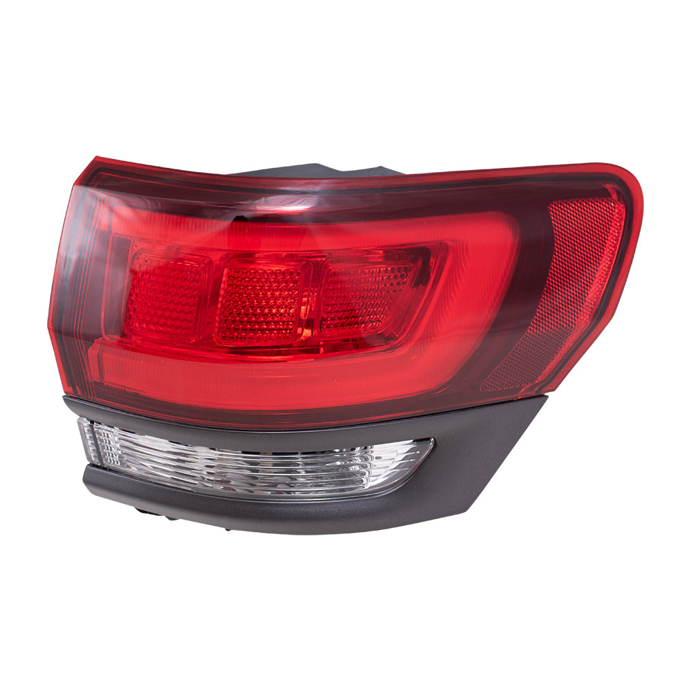 Brock Replacement Passenger Side Tail Light Assembly with Granite Bezel without Platinum Insert Body Mounted Compatible with 14-20 Grand Cherokee