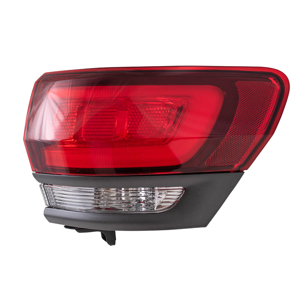 Brock Replacement Passenger Side Tail Light Assembly with Granite Bezel without Platinum Insert Body Mounted Compatible with 14-20 Grand Cherokee