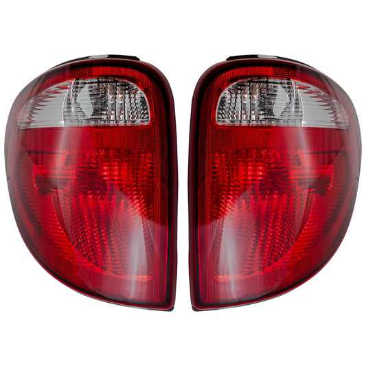 Brock Replacement Set Driver and Passenger Tail Lights Compatible with 2004-2007 Caravan Town & Country 68241335AA 68241334AA