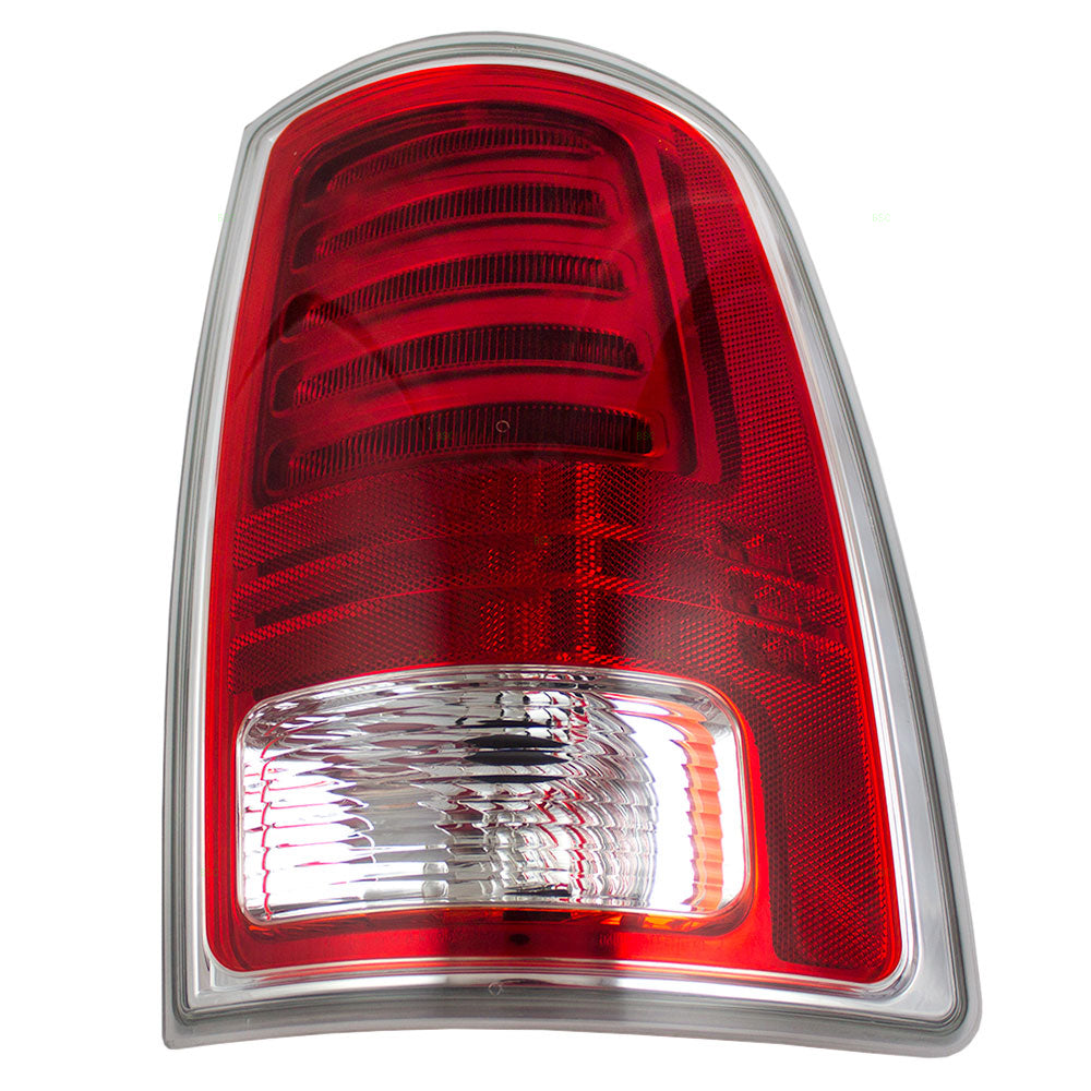 Brock Aftermarket Replacement Part Passenger Side LED Tail Light Assembly with Chrome Trim Compatible with 2013-2018 RAM 1500