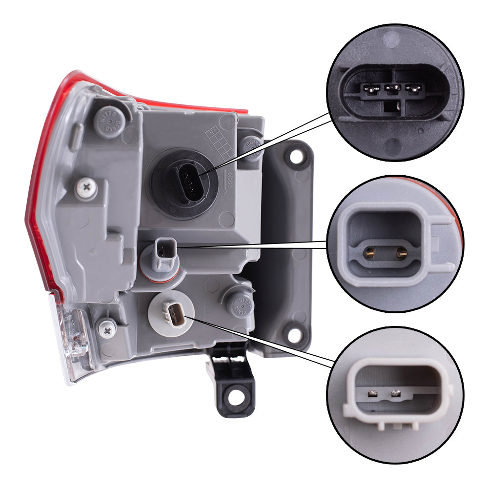 Brock Replacement Passenger Side Tail Light Assembly with Chrome Bezel Compatible with 2014-2021 Grand Cherokee Laredo/Limited/Overland/Summit