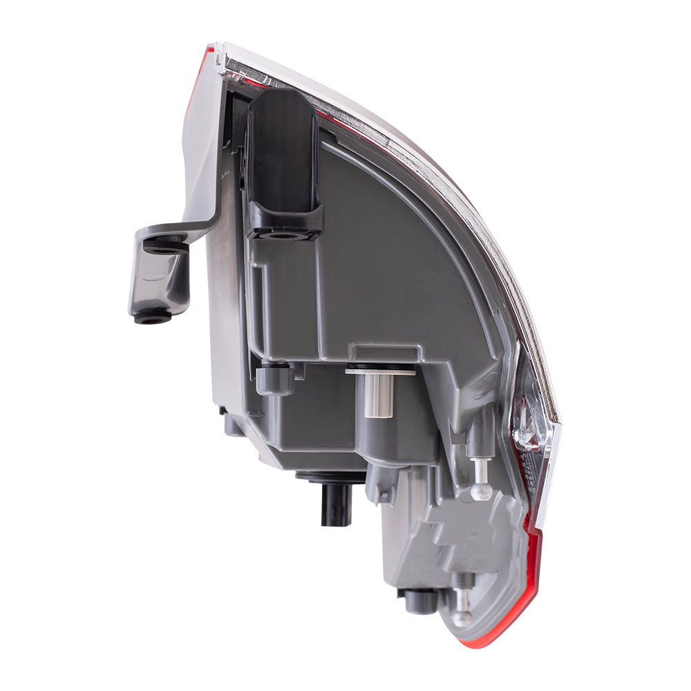 Brock Replacement Passenger Side Tail Light Assembly with Chrome Bezel Compatible with 2014-2021 Grand Cherokee Laredo/Limited/Overland/Summit
