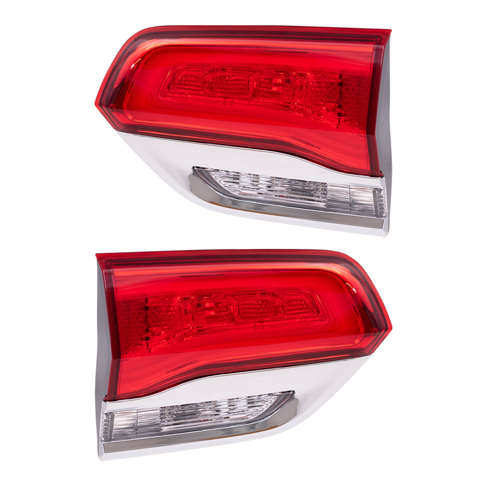 Brock Replacement Set Driver and Passenger Tail Lights Granite Liftgate Lid Mounted Compatible with 2014-2019 Grand Cherokee 68110047AD 68110046AD