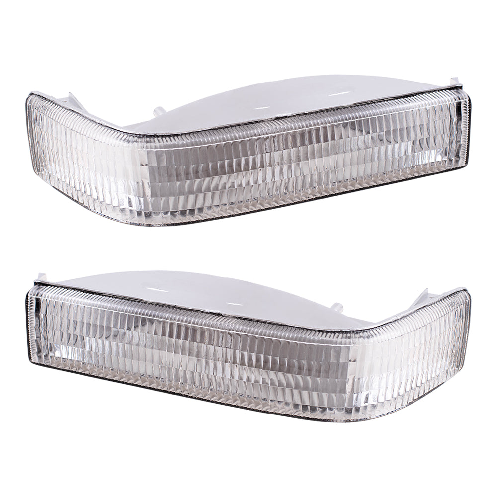 Brock Replacement Set Driver and Passenger Park Signal Front Marker Lights Compatible with 1993 Grand Wagoneer 1993-1996 Grand Cherokee