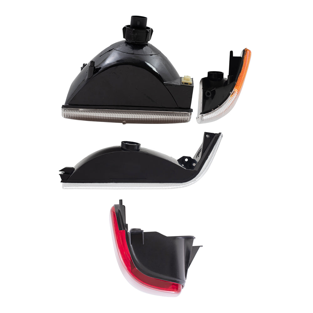 Brock Replacement Driver and Passenger Side Headlights, Side Marker Lights, Park Signal Marker Lights and Tail Lights 8 Piece Set Compatible with 1997-1998 Grand Cherokee