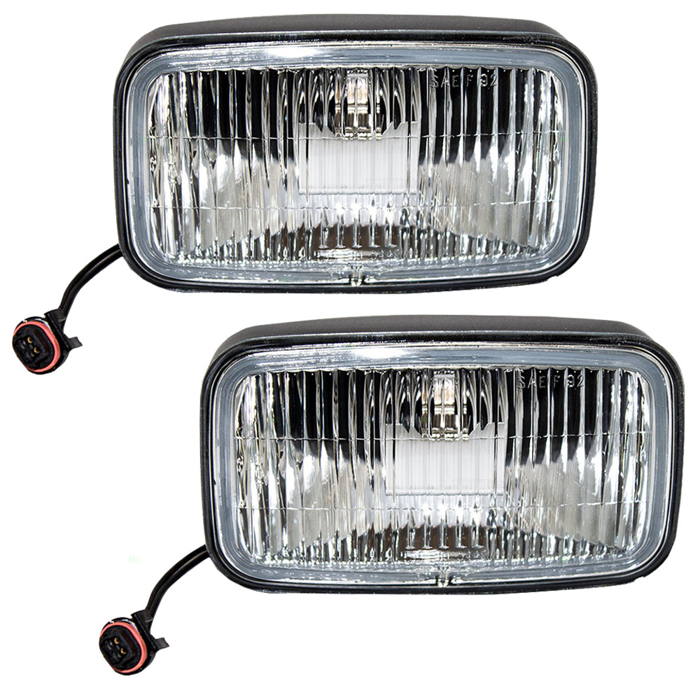 Brock Replacement Pair Set Fog Lights Compatible with 1993-1995 Grand Cherokee 1993 Grand Wagoneer 4713582