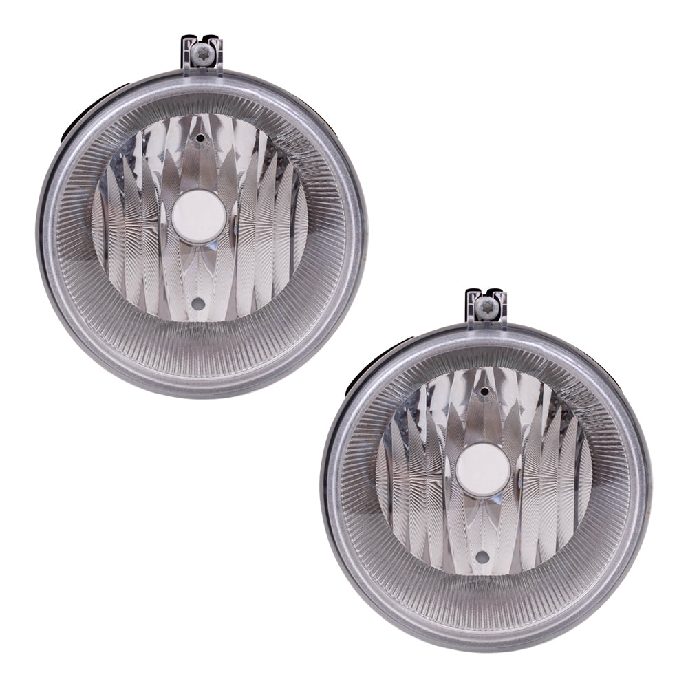 Brock Replacement Set Fog Lights Compatible with 2007-2010 300 with Headlamp Washer
