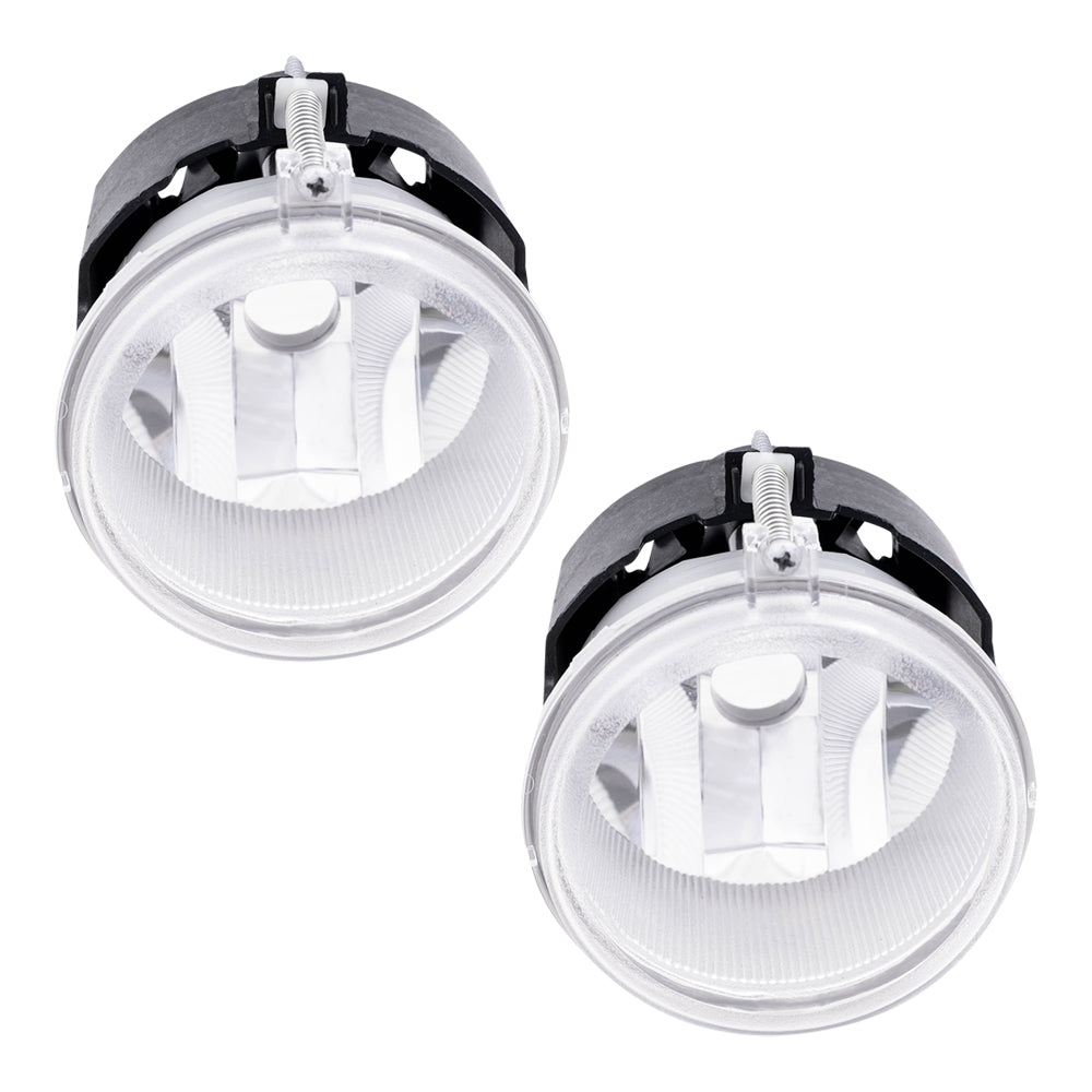Brock Replacement Pair Set Fog Lights Compatible with 2010 Town & Country Sebring Grand Caravan Avenger Charger Compass Patriot 5182025AA