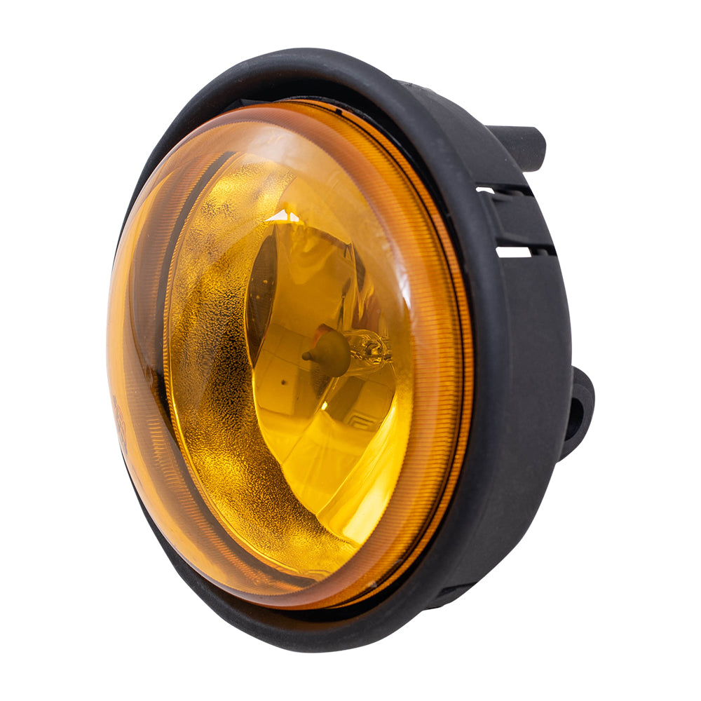 Brock Replacement Driver or Passenger Side Halogen Fog Light Assembly with Amber Lens Compatible with 01-10 Columbia