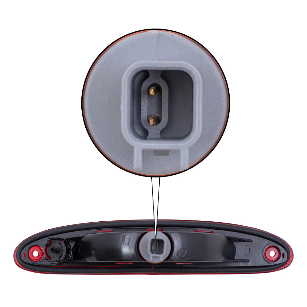 Brock Replacement Rear Third 3rd Brake Light Lamp CHMSL Center High Mount Stop Light Lens Compatible with 2001-2007 Caravan Town & Country 4857214AB