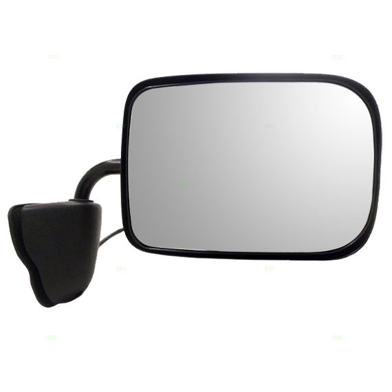 Replacement Passengers Power Side View Mirror Textured Black Low Mount Compatible with 1994 1995 1996 B-Series Van 55154698