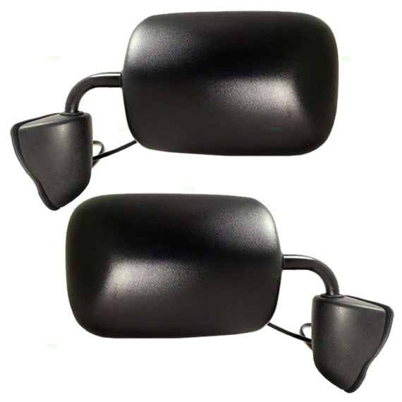Replacement Driver and Passenger Power Side View Mirrors Textured Black Compatible with 1994 1995 1996 B Series Van 55154699 55154698