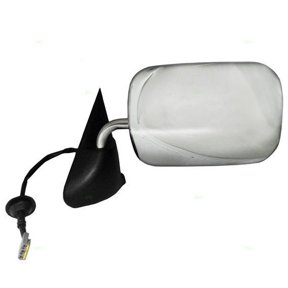 Replacement Drivers Power Side View Mirror with Chrome Cover Compatible with 1994-1997 Ram Pickup Truck 55076613