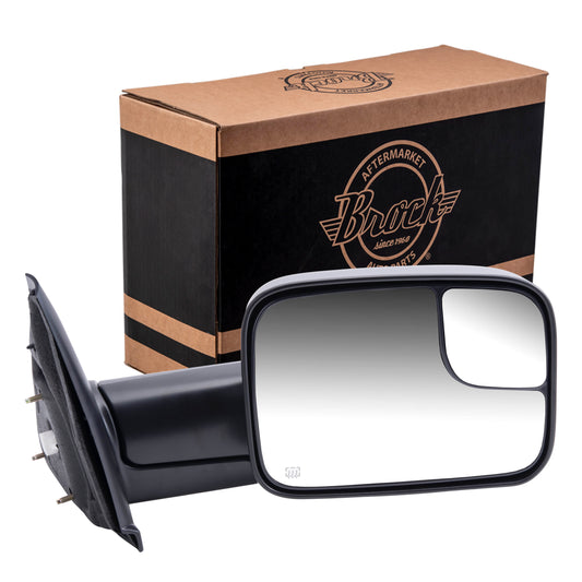 Power Mirror for 2002-2008 Ram 1500 7X10 Flip-Up Trailer Tow Package Heated Manual Fold for 2003-2009 Ram 2500 55077444AO Right CH1321228